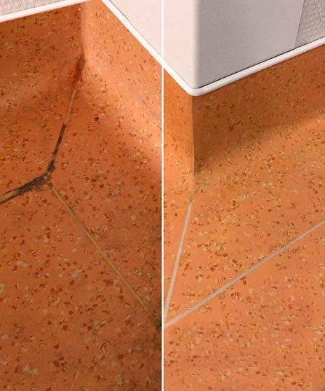 Joint ouvert dans un sol orange